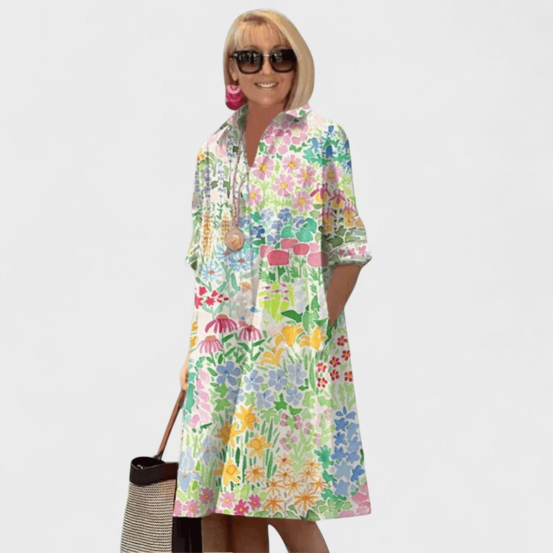 Nadine - Abito estivo floreale di lusso per uno stile disinvolto