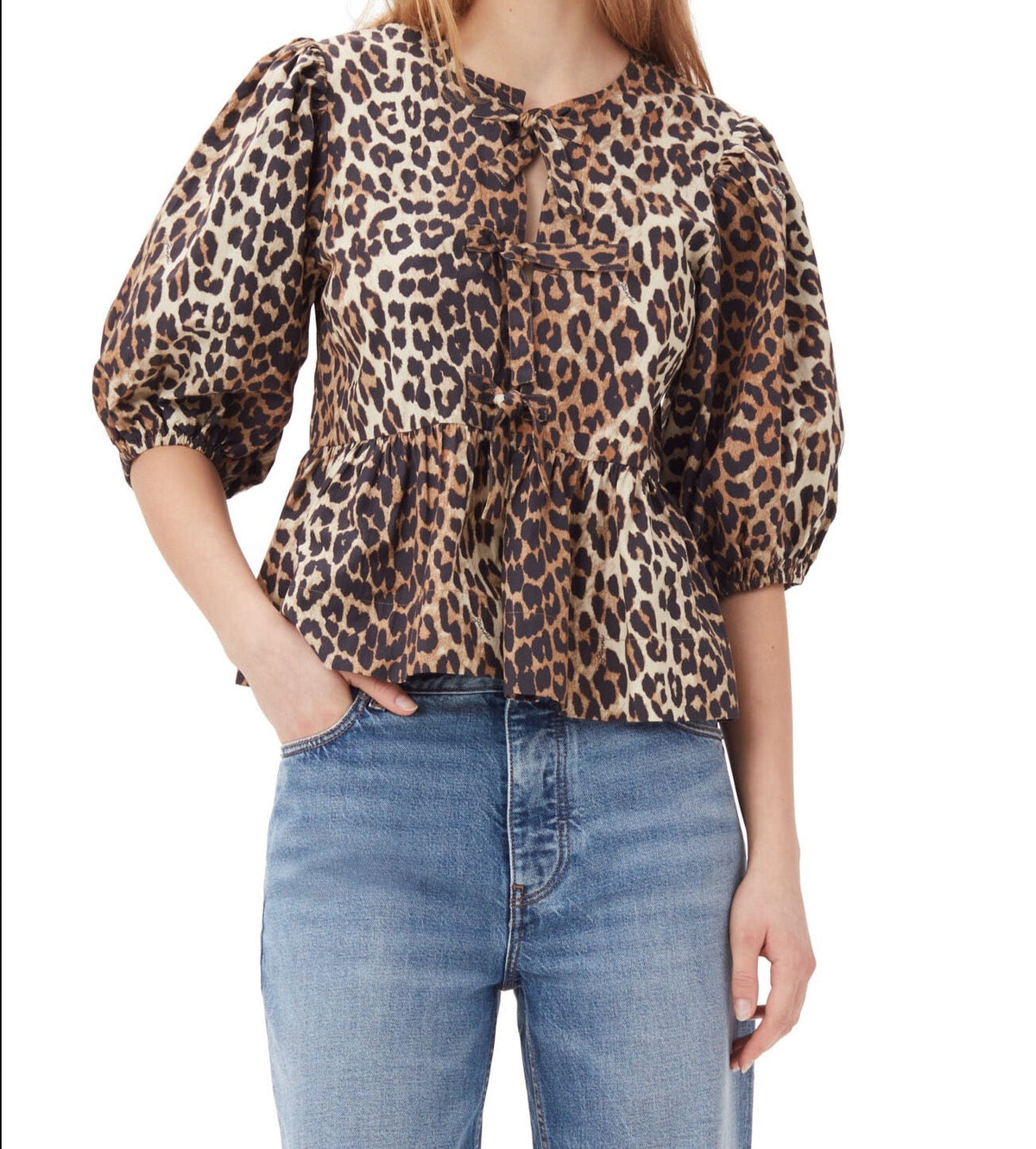 Sophie - Top corto con stampa leopardata vintage