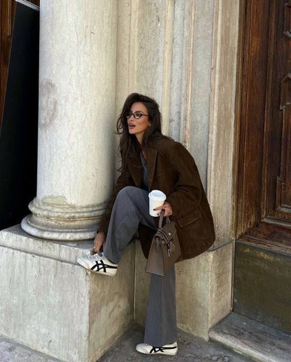 Giacca in pelle scamosciata Dana™: la tendenza autunnale del momento!